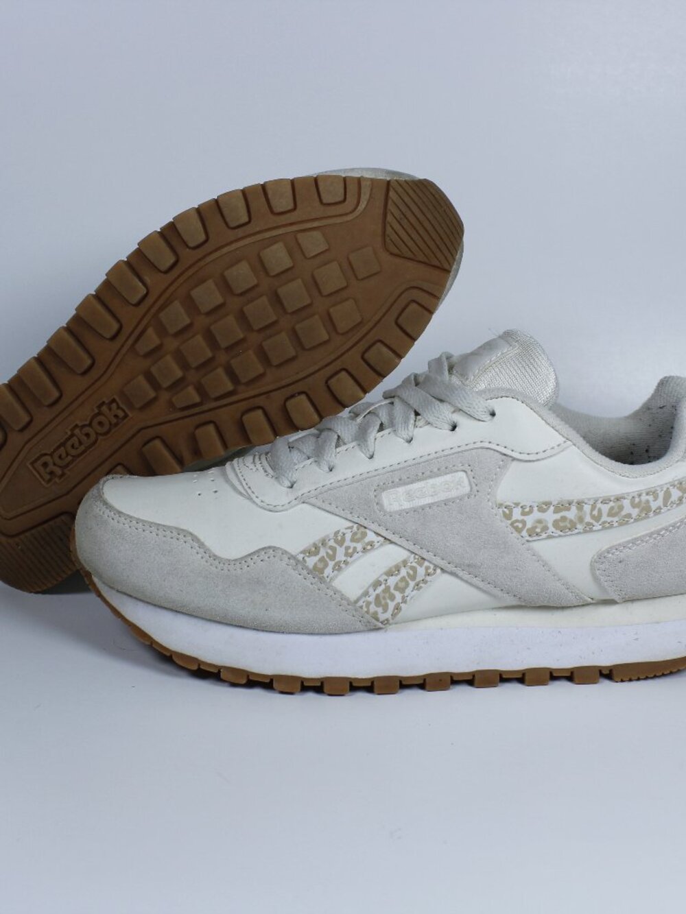 Reebok Classic Harman Run - White & Leopard - Women's - Size 7 US / 4.5 UK